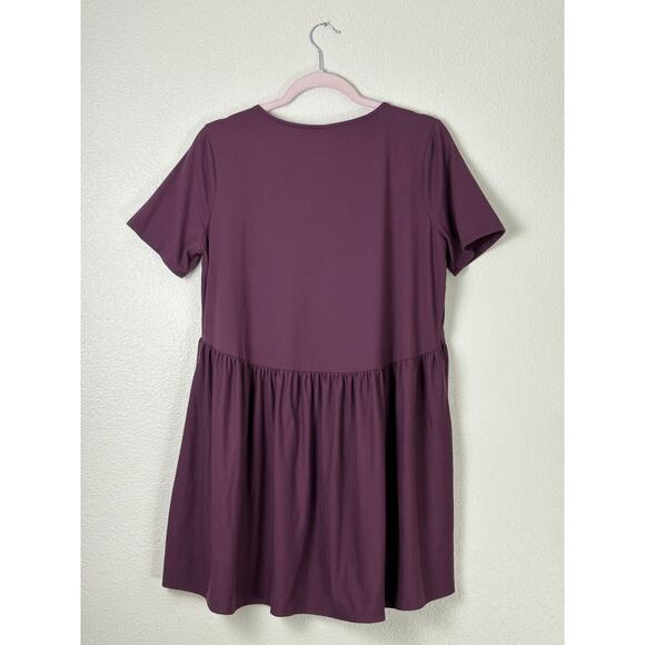 Zenana Outfitters  Women's Large Plum Purple Baby Doll Top Dress Maternity Loose - Picture 2 of 5